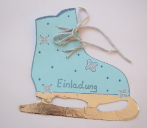 Einladungskarte Schlittschuh