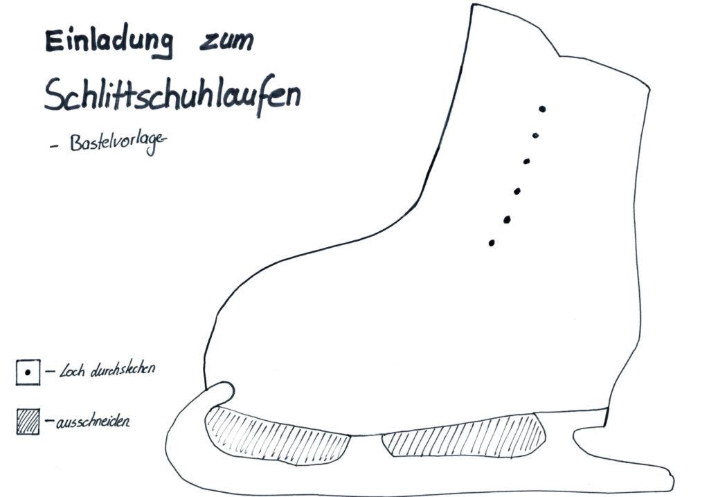 Einladungskarte Schlittschuh